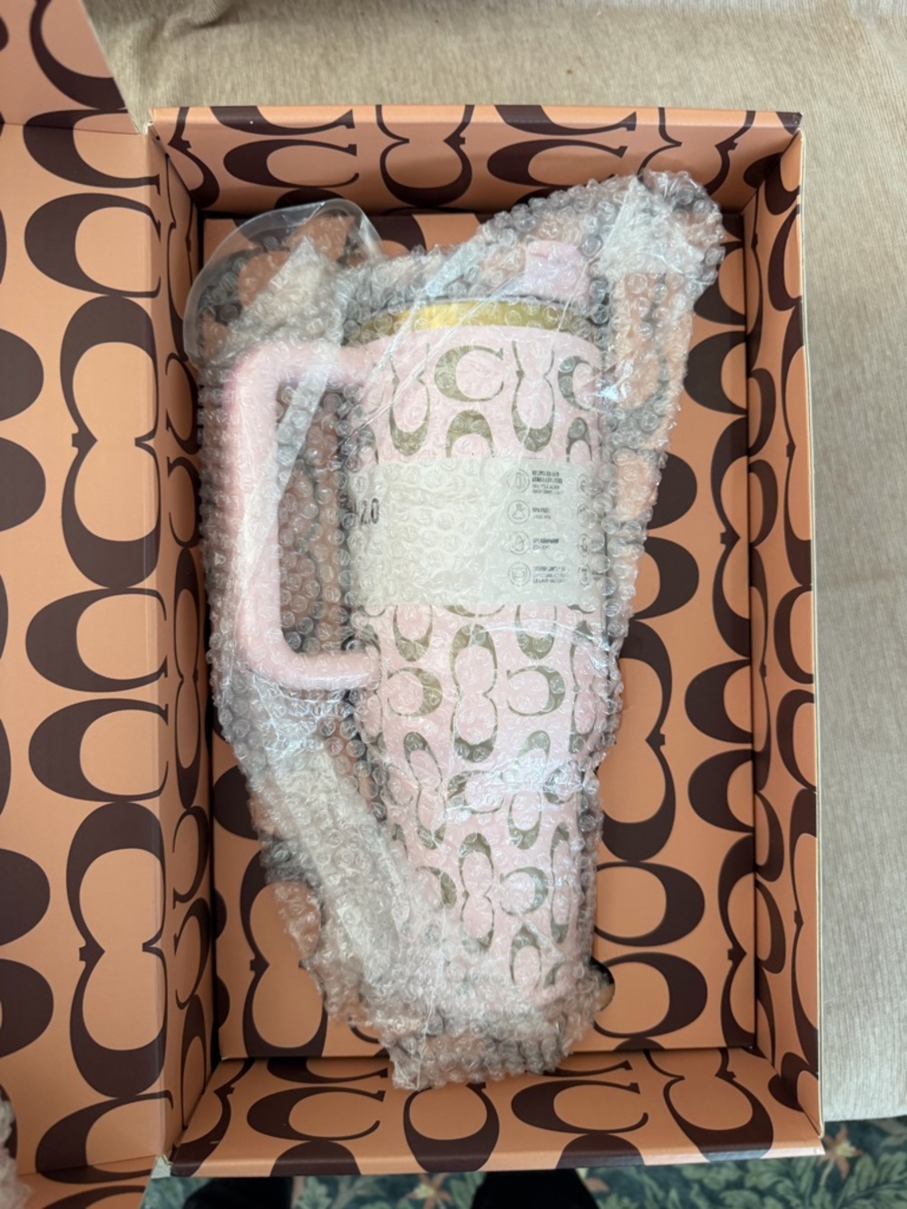 Pink Coach Stanley Cup with Box and Straw - Picture 4 of 9